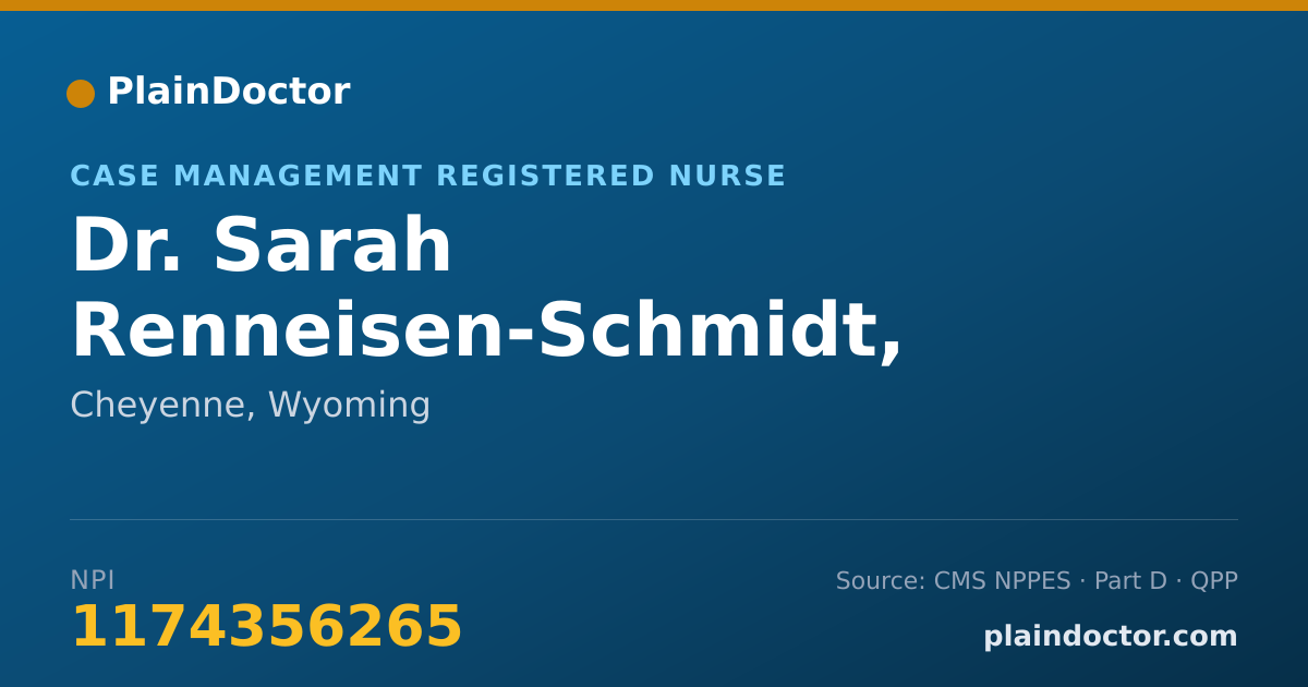 Shareable card for Sarah Renneisen-Schmidt, MSN, RN - Case Management Registered Nurse, Cheyenne, WY