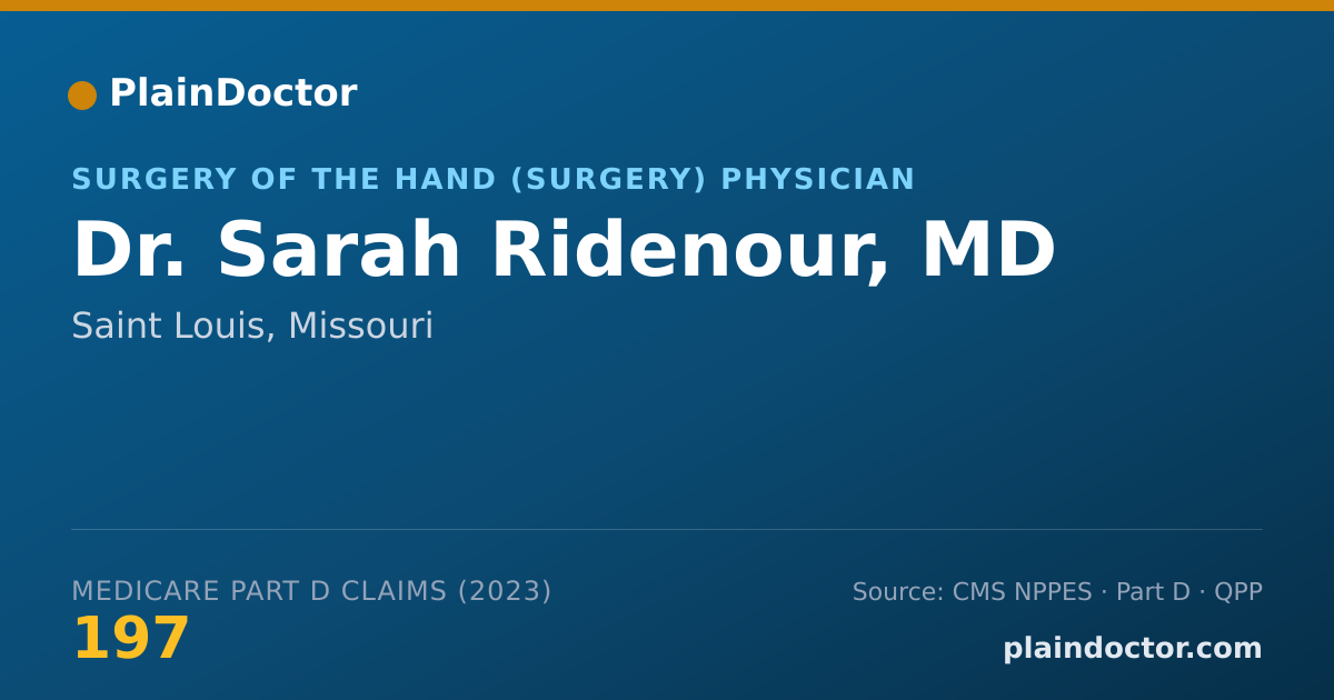 Shareable card for Sarah Ridenour, MD - Surgery of the Hand (Surgery) Physician, Saint Louis, MO