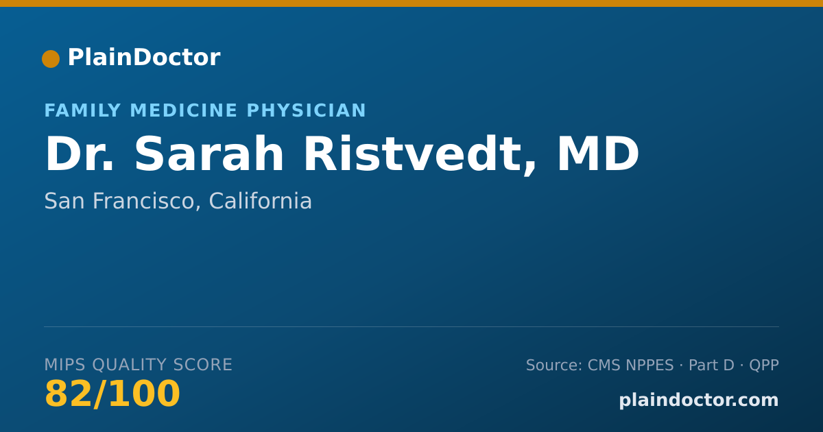 Shareable card for Sarah Ristvedt, MD - Family Medicine Physician, San Francisco, CA