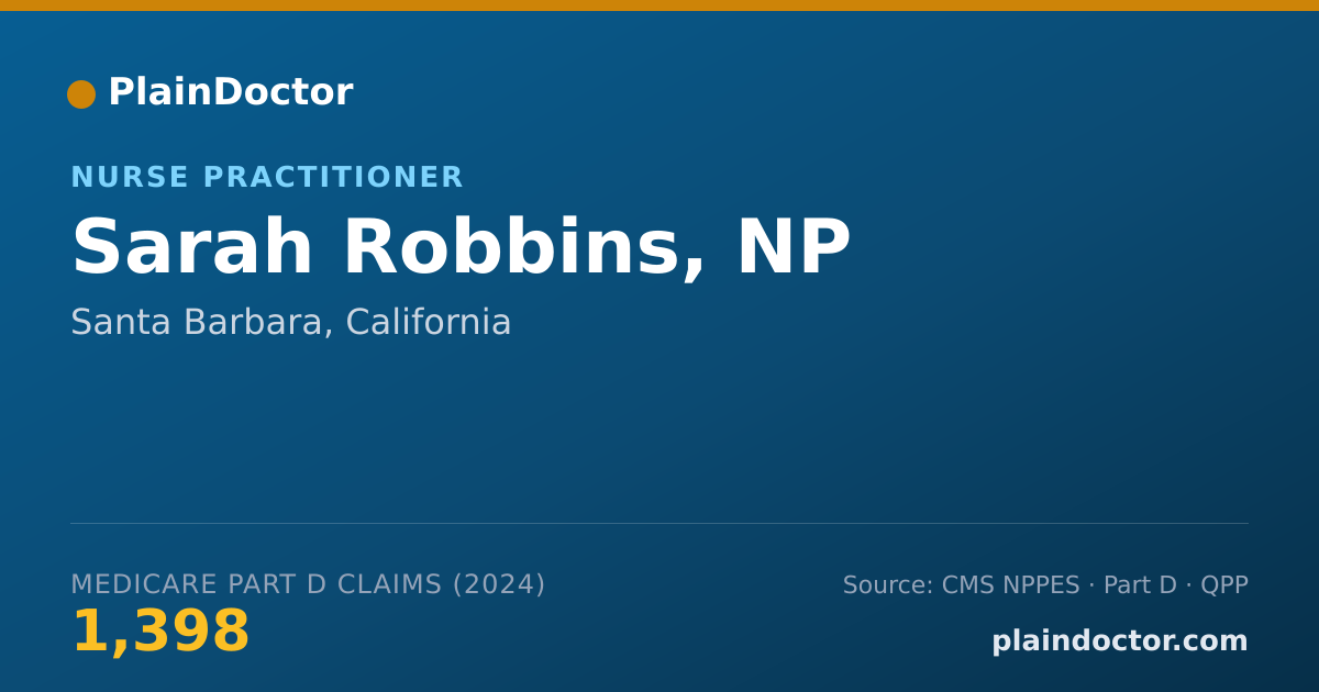 Shareable card for Sarah Robbins, NP - Nurse Practitioner, Santa Barbara, CA