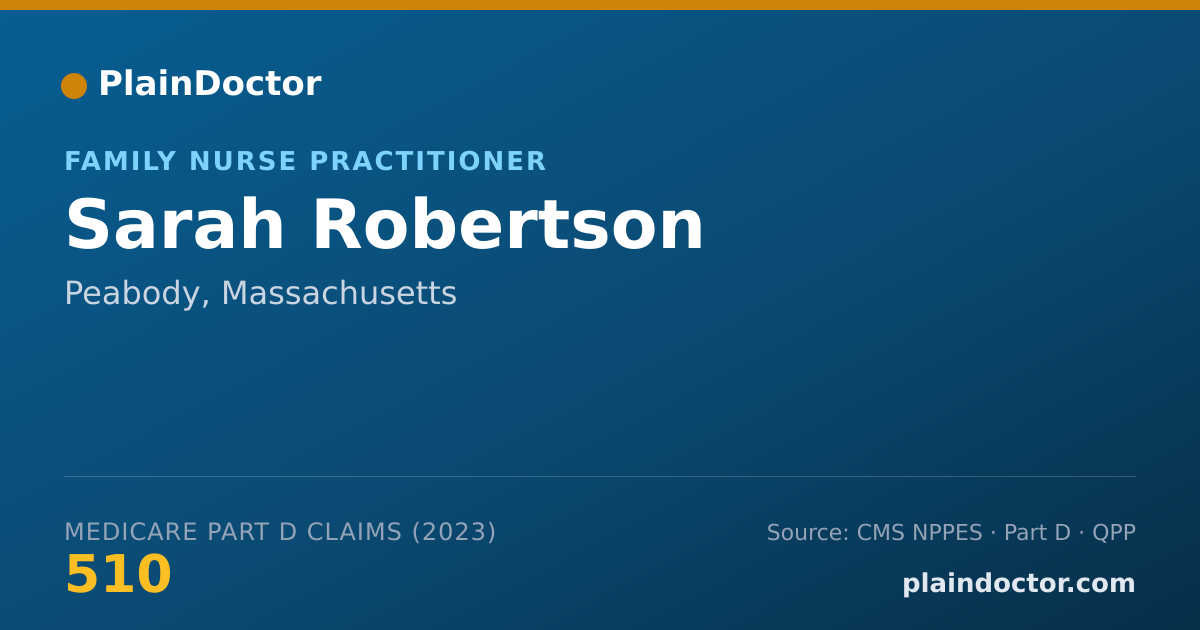 Shareable card for Sarah Robertson - Family Nurse Practitioner, Peabody, MA