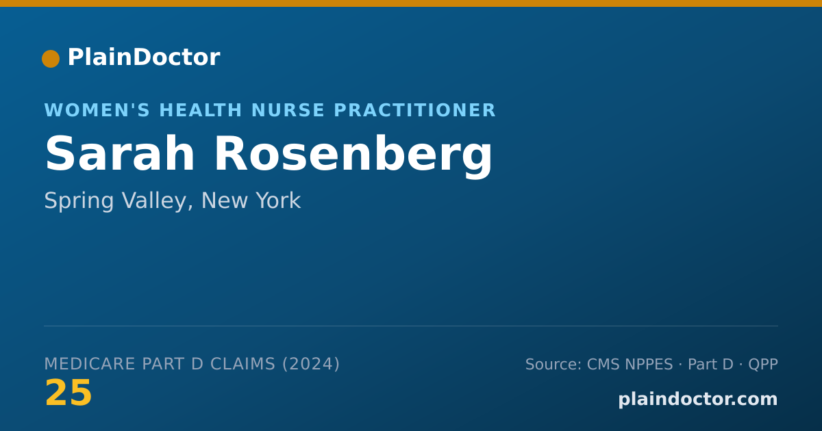 Shareable card for Sarah Rosenberg - Women's Health Nurse Practitioner, Spring Valley, NY
