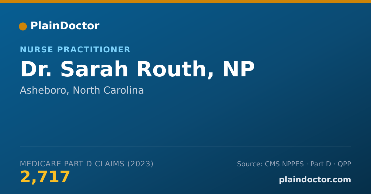 Shareable card for Sarah Routh, NP - Nurse Practitioner, Asheboro, NC
