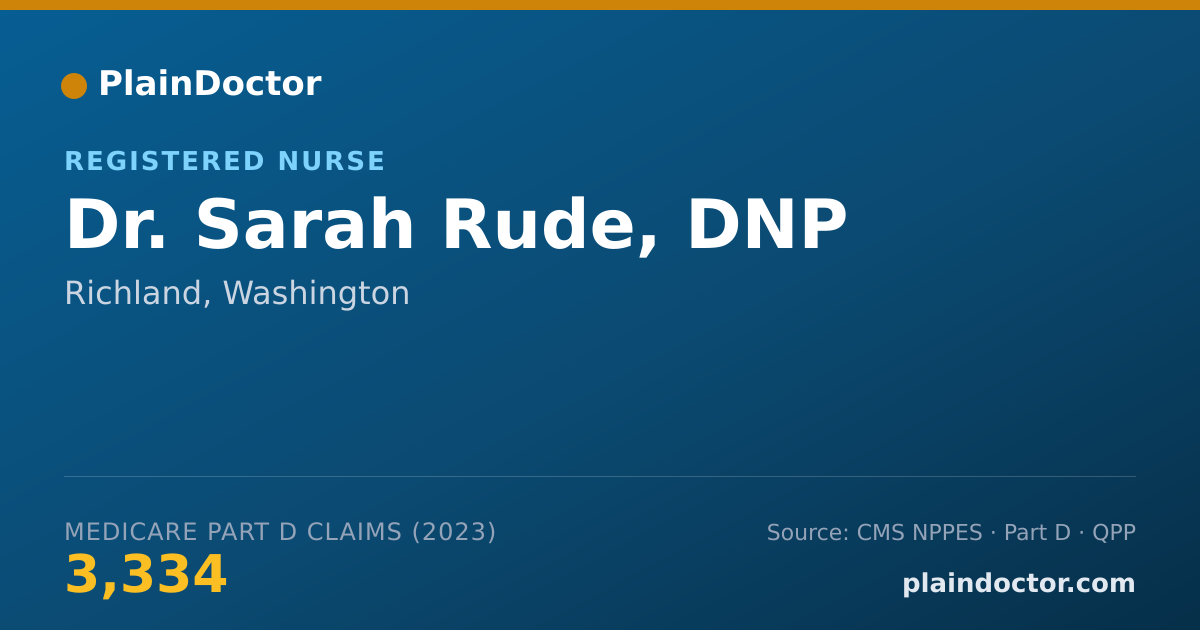 Shareable card for Sarah Rude, DNP - Registered Nurse, Richland, WA