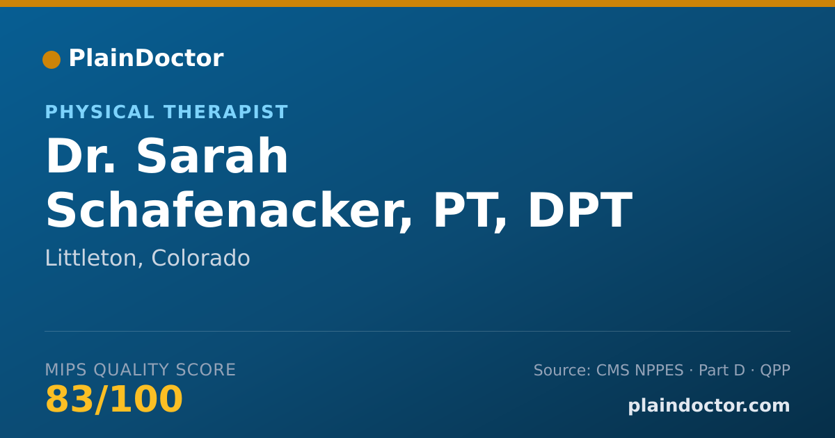 Shareable card for Sarah Schafenacker, PT, DPT - Physical Therapist, Littleton, CO