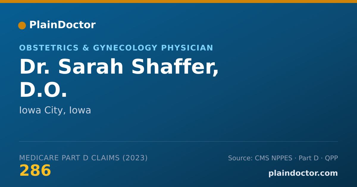 Shareable card for Sarah Shaffer, D.O. - Obstetrics & Gynecology Physician, Iowa City, IA