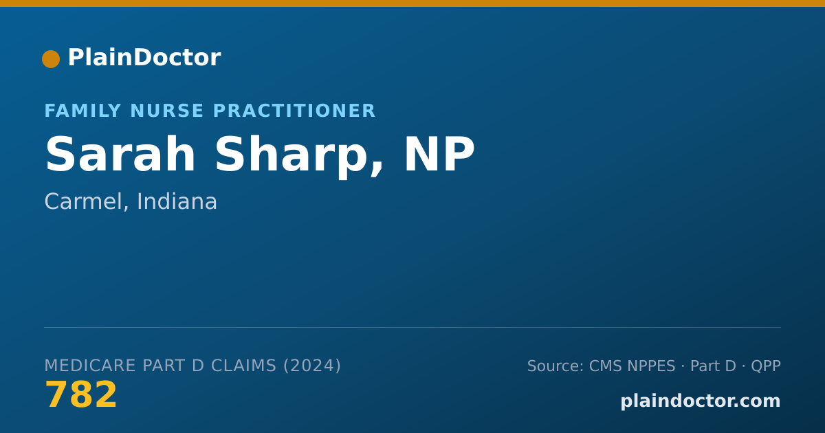 Shareable card for Sarah Sharp, NP - Family Nurse Practitioner, Carmel, IN