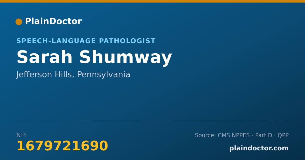 Shareable card for Sarah Shumway - Speech-Language Pathologist, Jefferson Hills, PA