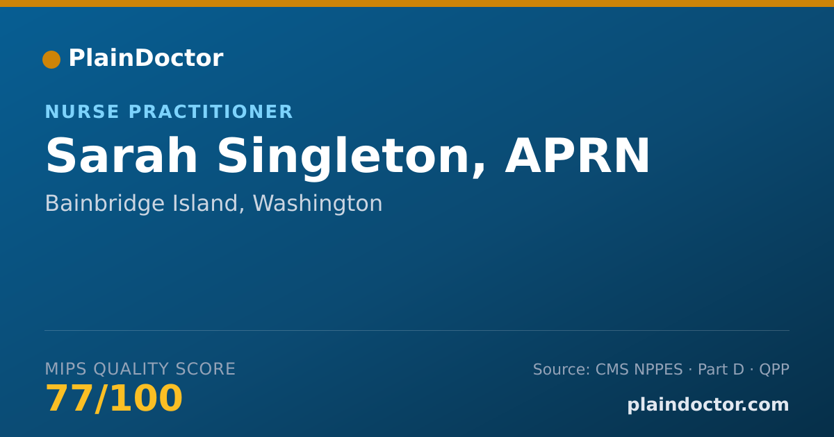 Shareable card for Sarah Singleton, APRN - Nurse Practitioner, Bainbridge Island, WA