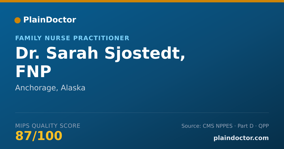 Shareable card for Sarah Sjostedt, FNP - Family Nurse Practitioner, Anchorage, AK