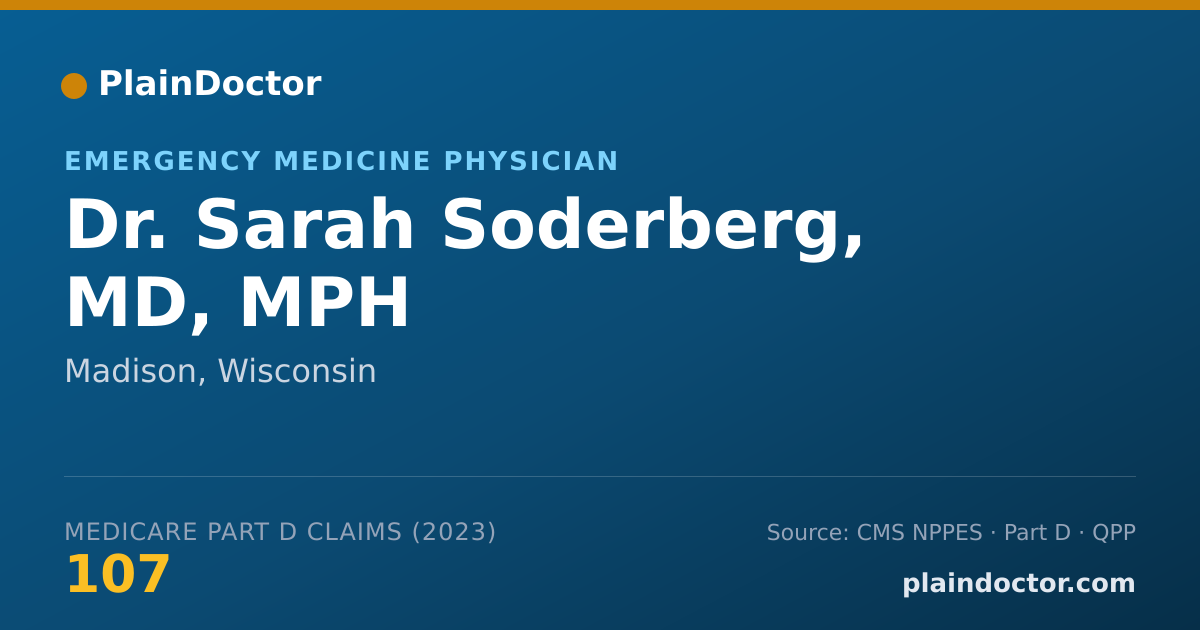 Shareable card for Sarah Soderberg, MD, MPH - Emergency Medicine Physician, Madison, WI