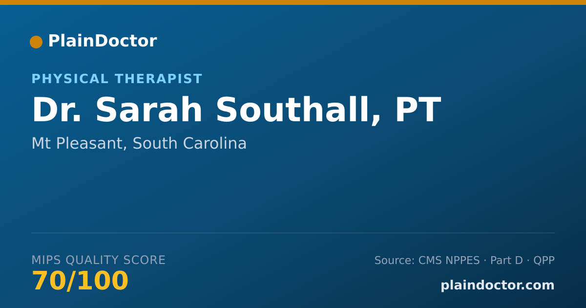 Shareable card for Sarah Southall, PT - Physical Therapist, Mt Pleasant, SC