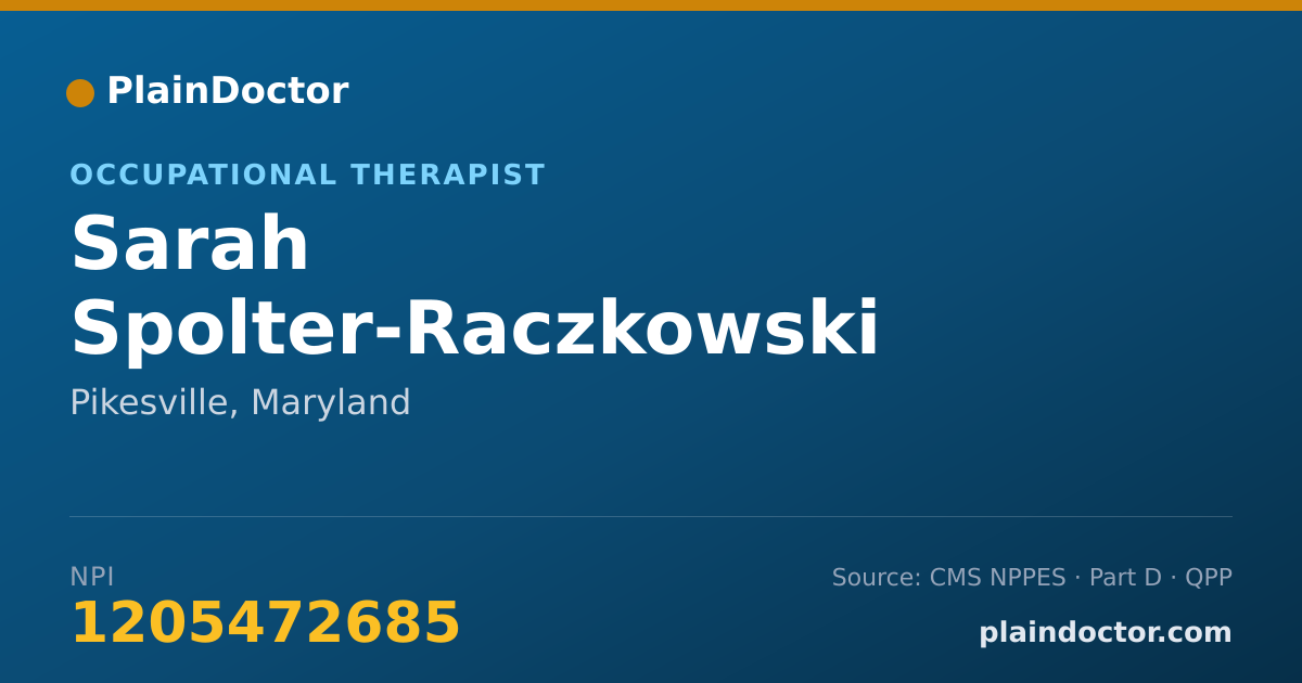Shareable card for Sarah Spolter-Raczkowski - Occupational Therapist, Pikesville, MD