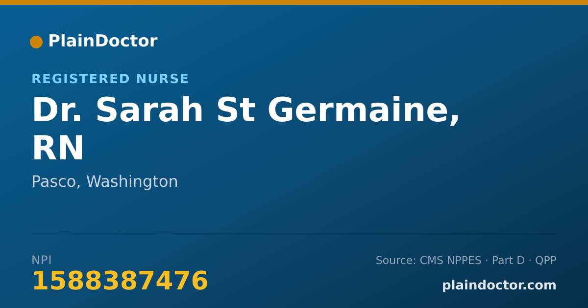 Shareable card for Sarah St Germaine, RN - Registered Nurse, Pasco, WA