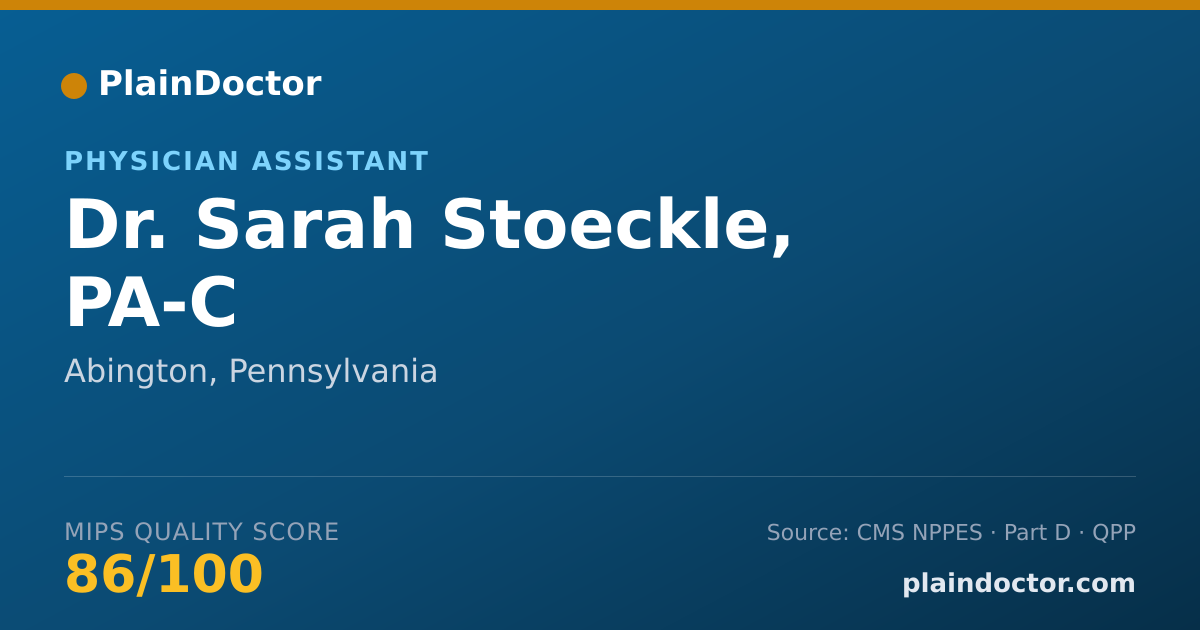 Shareable card for Sarah Stoeckle, PA-C - Physician Assistant, Abington, PA