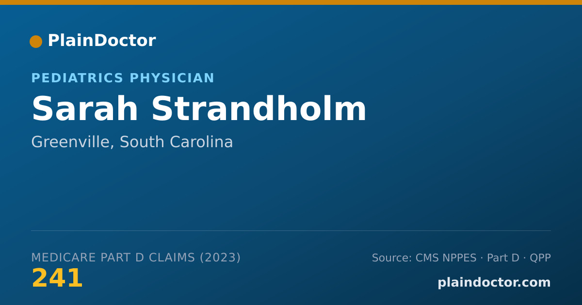 Shareable card for Sarah Strandholm - Pediatrics Physician, Greenville, SC