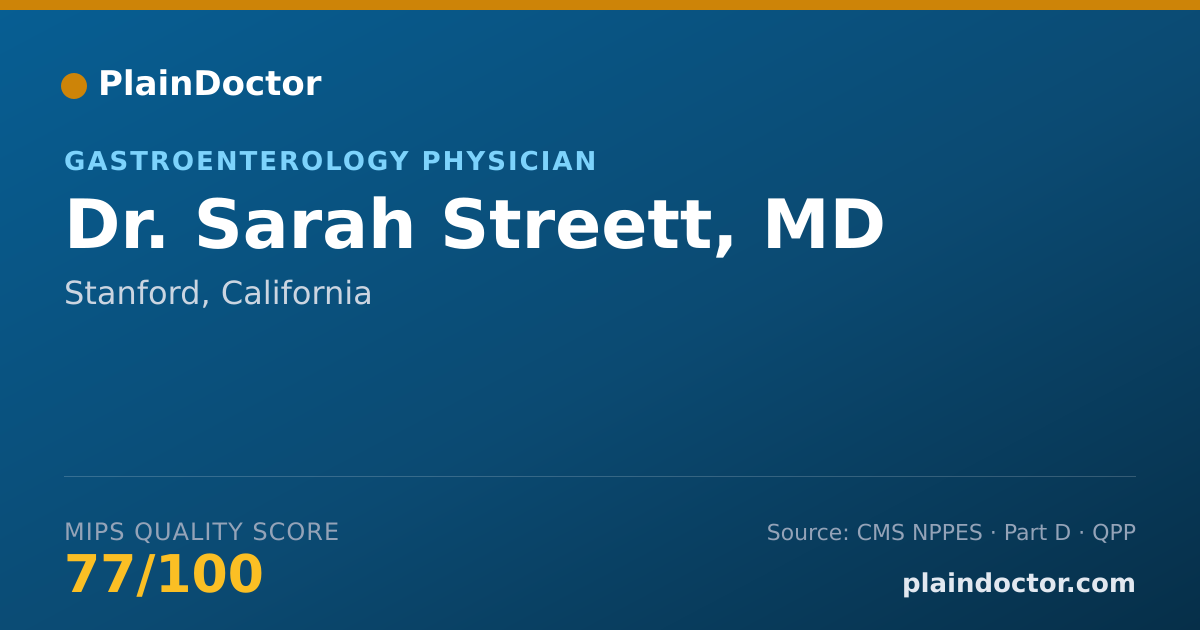 Shareable card for Sarah Streett, MD - Gastroenterology Physician, Stanford, CA