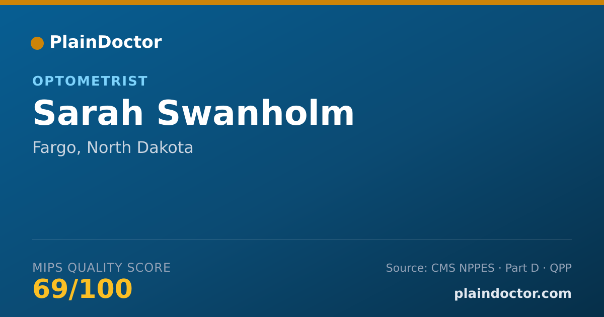 Shareable card for Sarah Swanholm - Optometrist, Fargo, ND