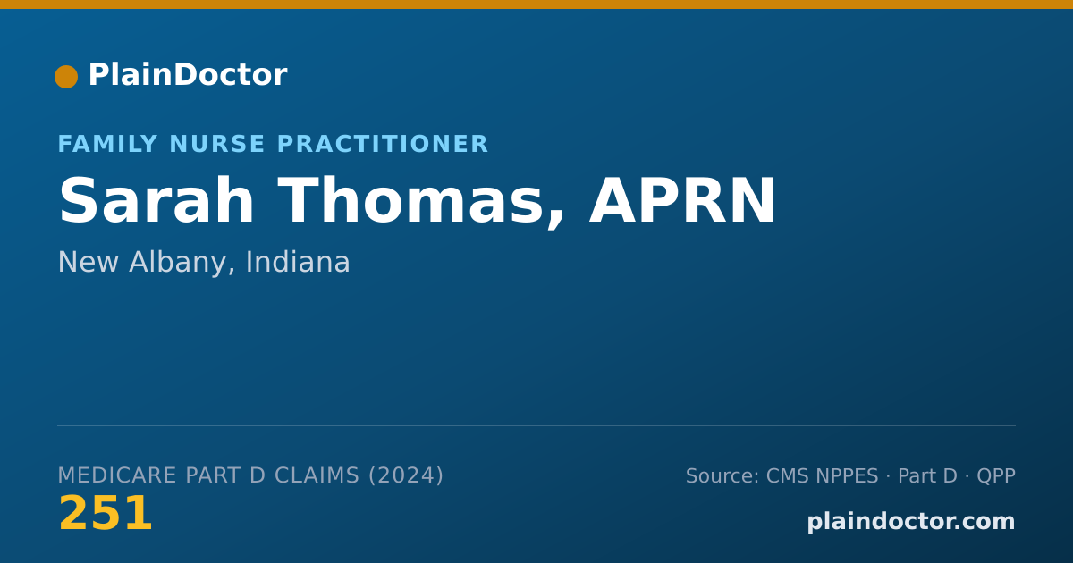 Shareable card for Sarah Thomas, APRN - Family Nurse Practitioner, New Albany, IN