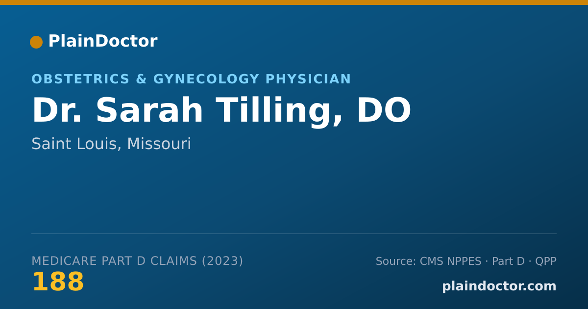 Shareable card for Sarah Tilling, DO - Obstetrics & Gynecology Physician, Saint Louis, MO