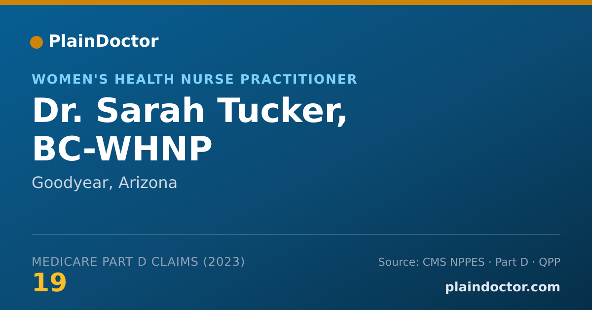 Shareable card for Sarah Tucker, BC-WHNP - Women's Health Nurse Practitioner, Goodyear, AZ