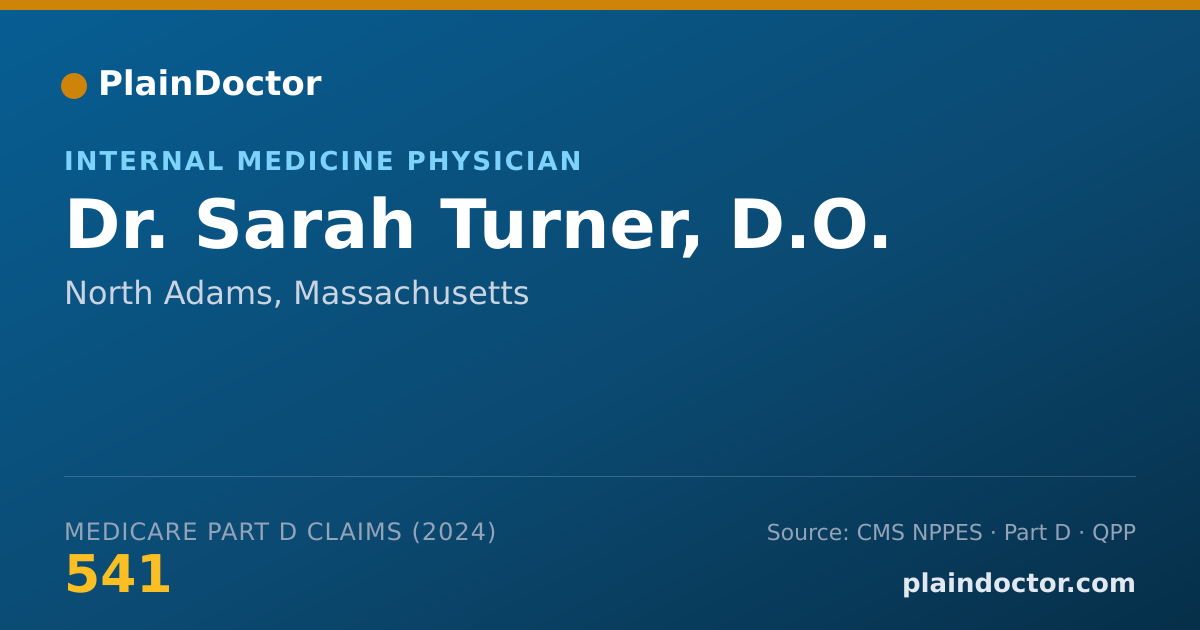 Shareable card for Sarah Turner, D.O. - Hospitalist Physician, North Adams, MA