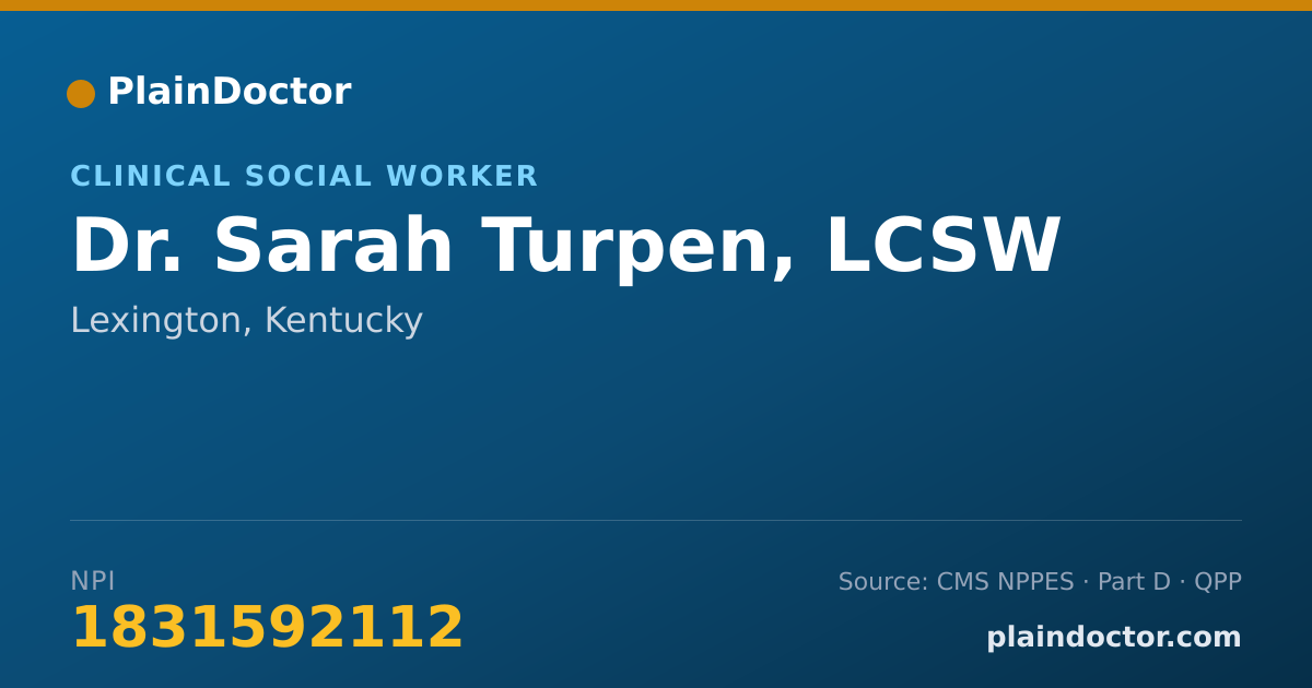 Shareable card for Sarah Turpen, LCSW - Clinical Social Worker, Lexington, KY