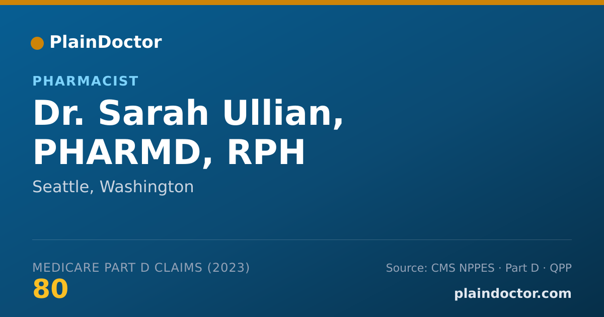 Shareable card for Sarah Ullian, PHARMD, RPH - Pharmacist, Seattle, WA