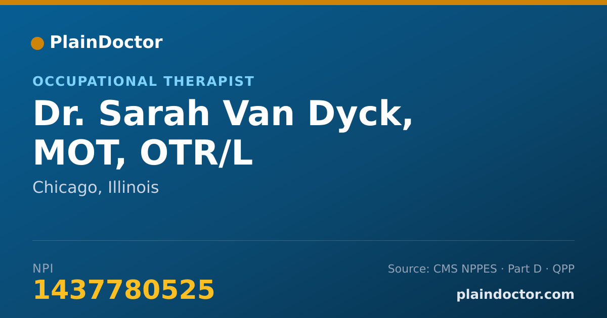 Shareable card for Sarah Van Dyck, MOT, OTR/L - Occupational Therapist, Chicago, IL