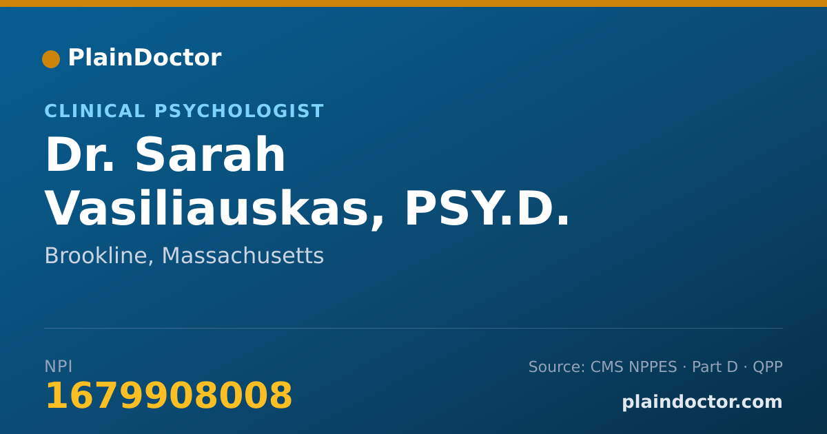 Shareable card for Sarah Vasiliauskas, PSY.D. - Clinical Psychologist, Brookline, MA