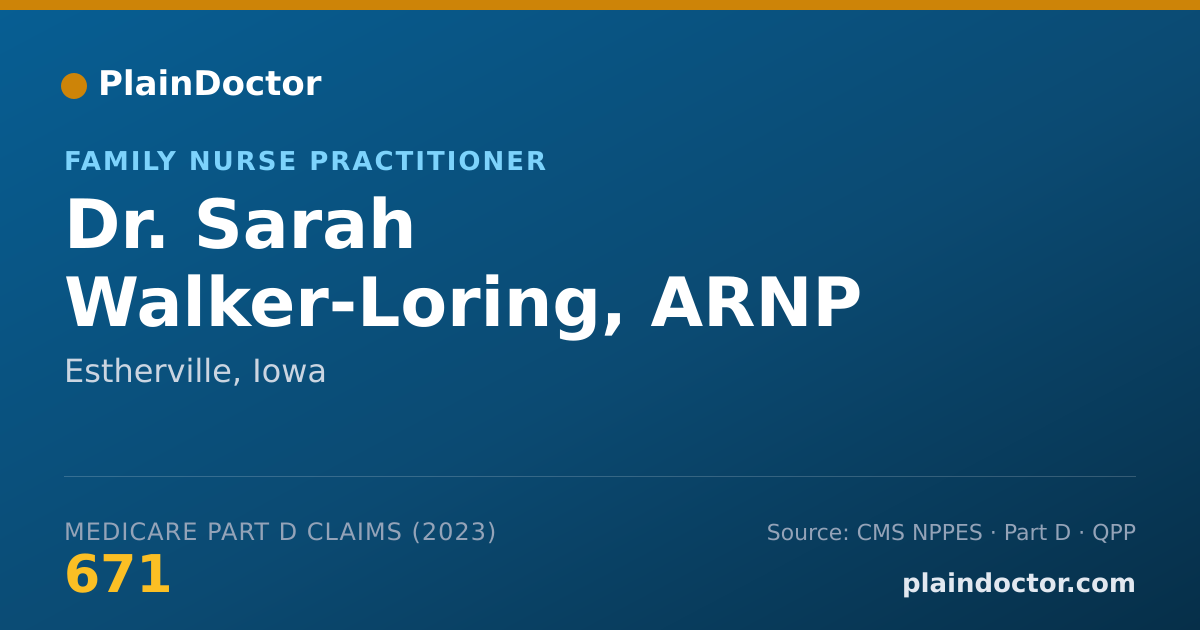 Shareable card for Sarah Walker-Loring, ARNP - Family Nurse Practitioner, Estherville, IA