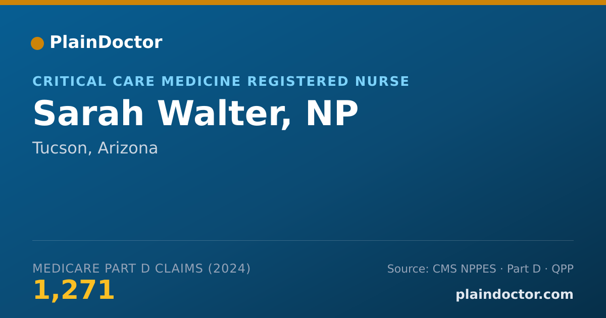 Shareable card for Sarah Walter, NP - Critical Care Medicine Registered Nurse, Tucson, AZ
