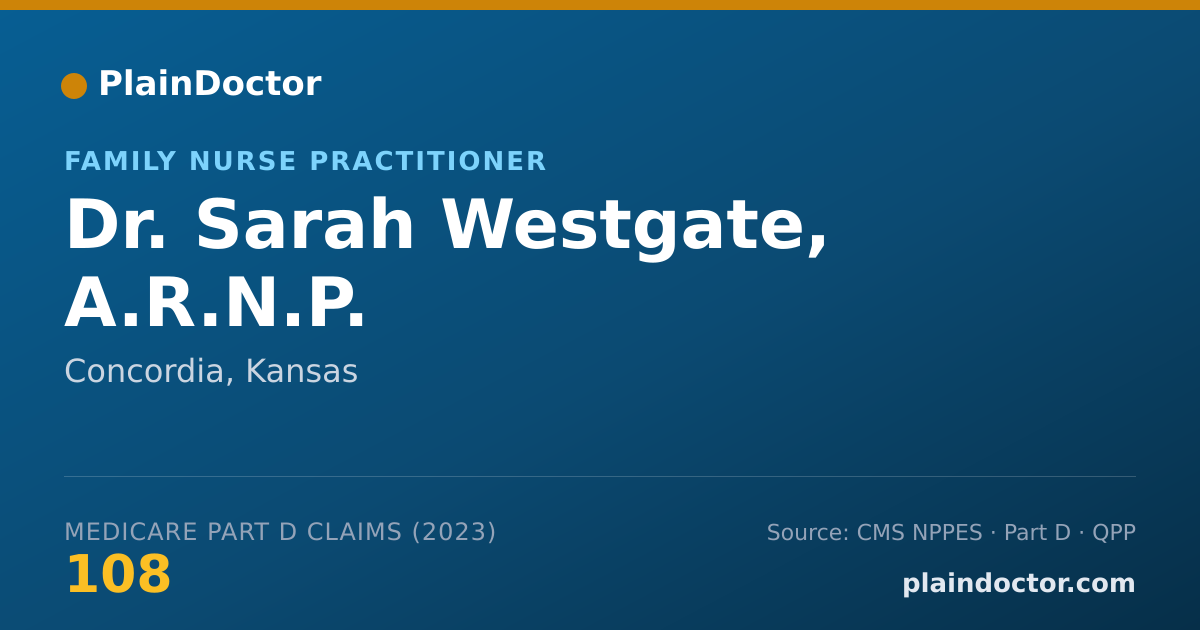 Shareable card for Sarah Westgate, A.R.N.P. - Family Nurse Practitioner, Concordia, KS