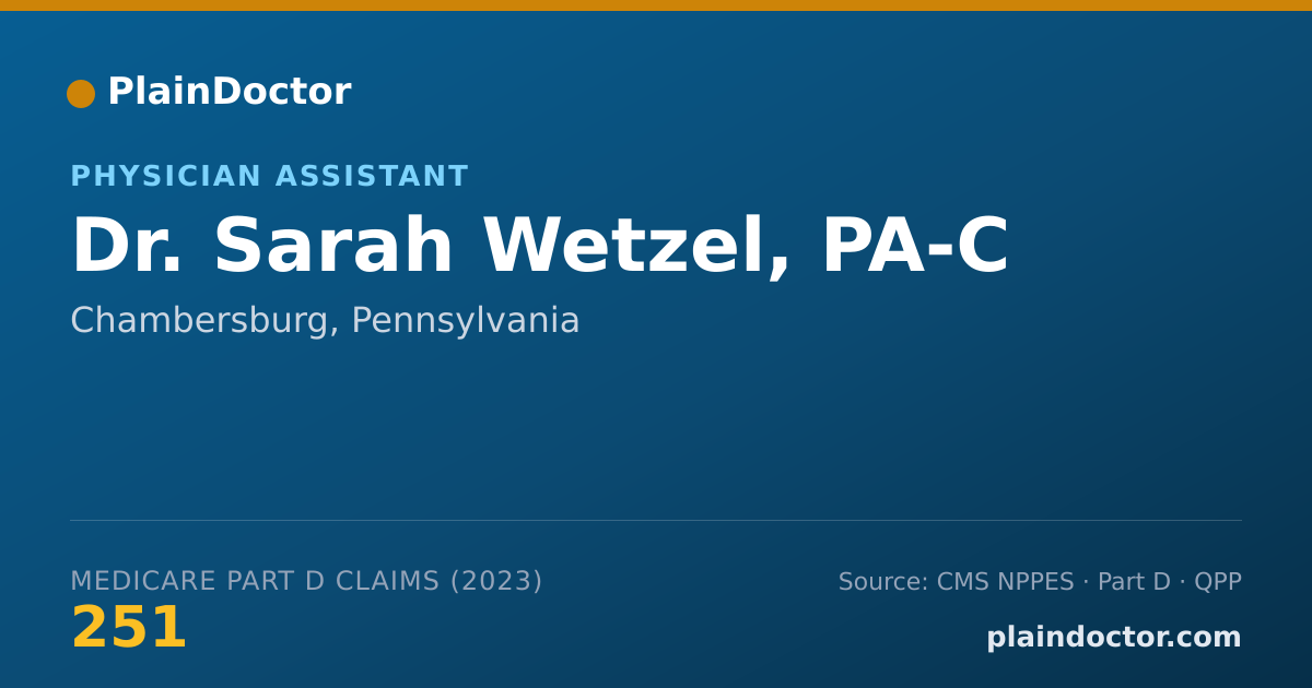 Shareable card for Sarah Wetzel, PA-C - Physician Assistant, Chambersburg, PA
