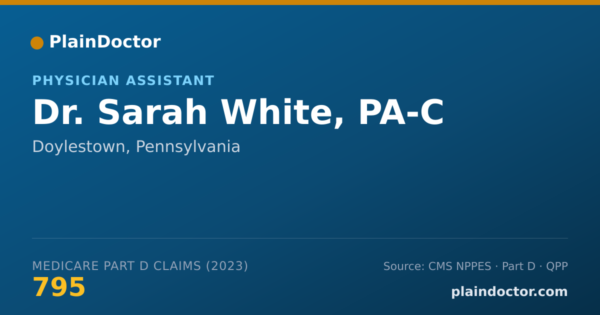 Shareable card for Sarah White, PA-C - Physician Assistant, Doylestown, PA