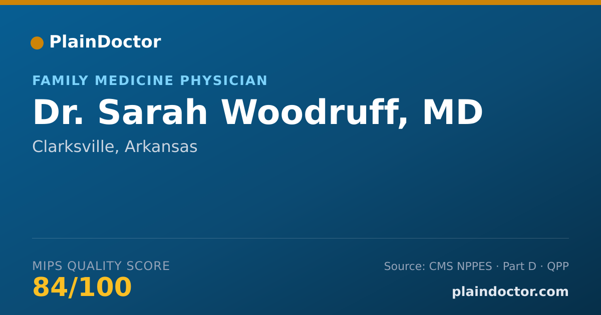 Shareable card for Sarah Woodruff, MD - Family Medicine Physician, Clarksville, AR