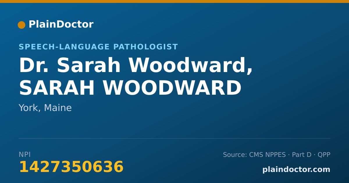 Shareable card for Sarah Woodward, SARAH WOODWARD - Speech-Language Pathologist, York, ME