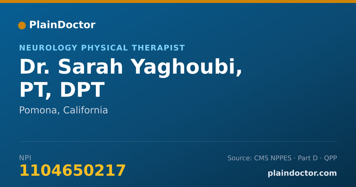 Shareable card for Sarah Yaghoubi, PT, DPT - Neurology Physical Therapist, Pomona, CA