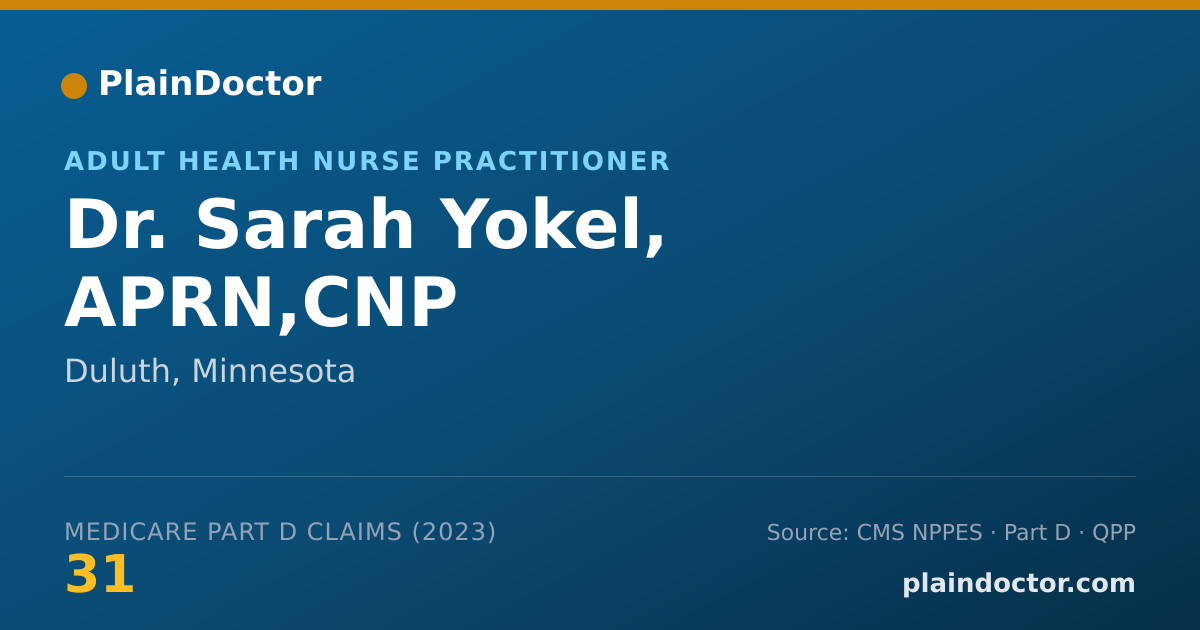Shareable card for Sarah Yokel, APRN,CNP - Adult Health Nurse Practitioner, Duluth, MN