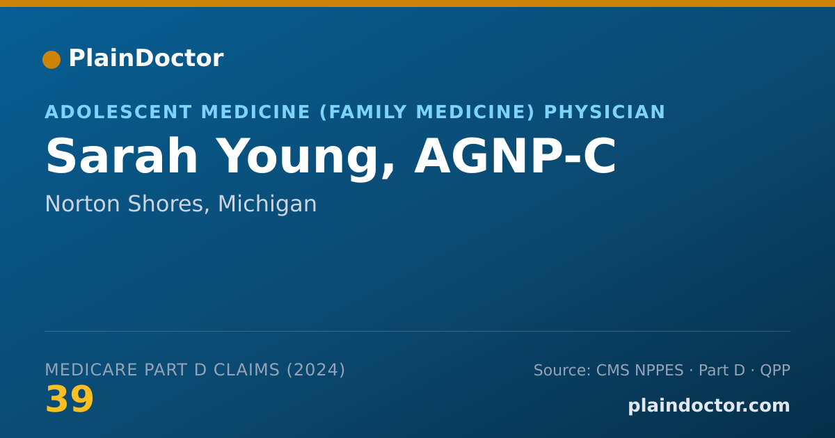 Shareable card for Sarah Young, AGNP-C - Adolescent Medicine (Family Medicine) Physician, Norton Shores, MI