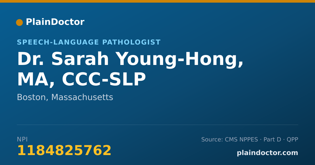 Shareable card for Sarah Young-Hong, MA, CCC-SLP - Speech-Language Pathologist, Boston, MA