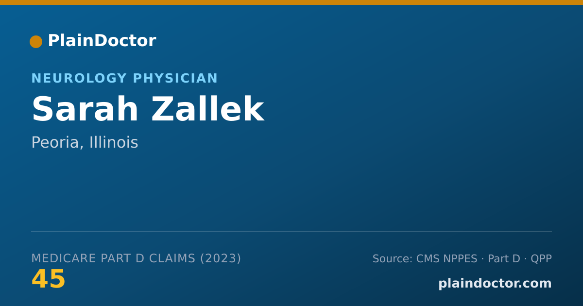 Shareable card for Sarah Zallek - Neurology Physician, Peoria, IL