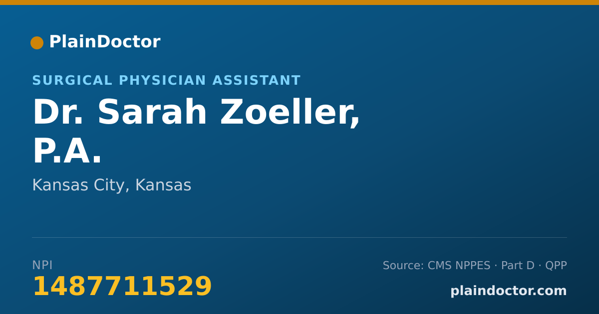 Shareable card for Sarah Zoeller, P.A. - Surgical Physician Assistant, Kansas City, KS