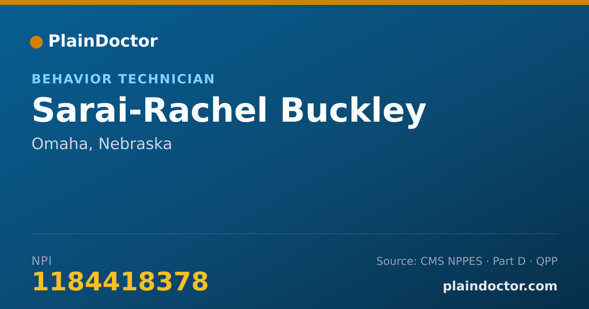 Shareable card for Sarai-Rachel Buckley - Behavior Technician, Omaha, NE