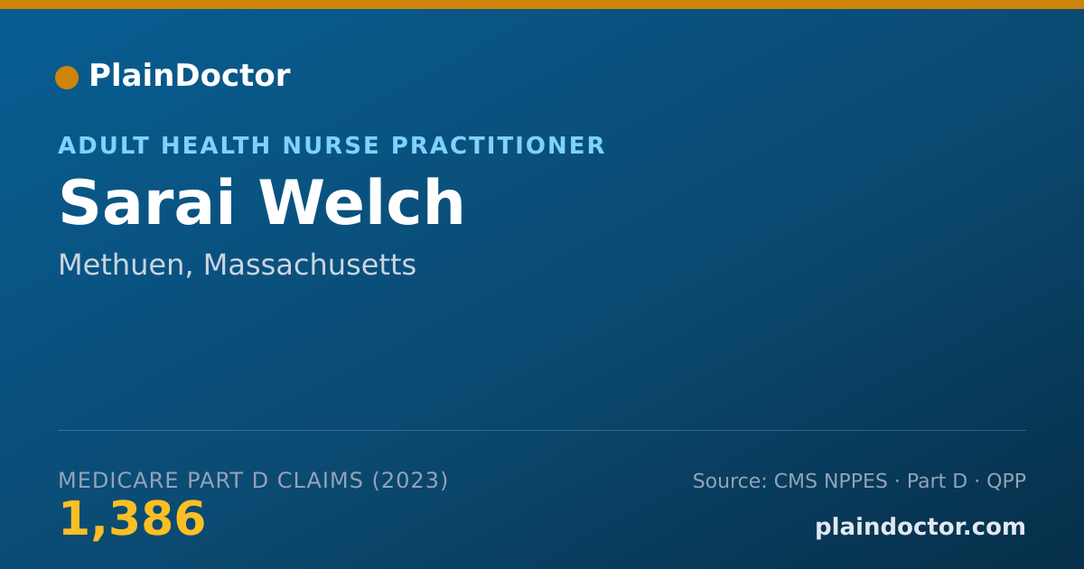 Shareable card for Sarai Welch - Adult Health Nurse Practitioner, Methuen, MA