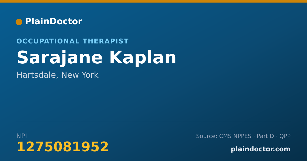 Shareable card for Sarajane Kaplan - Occupational Therapist, Hartsdale, NY