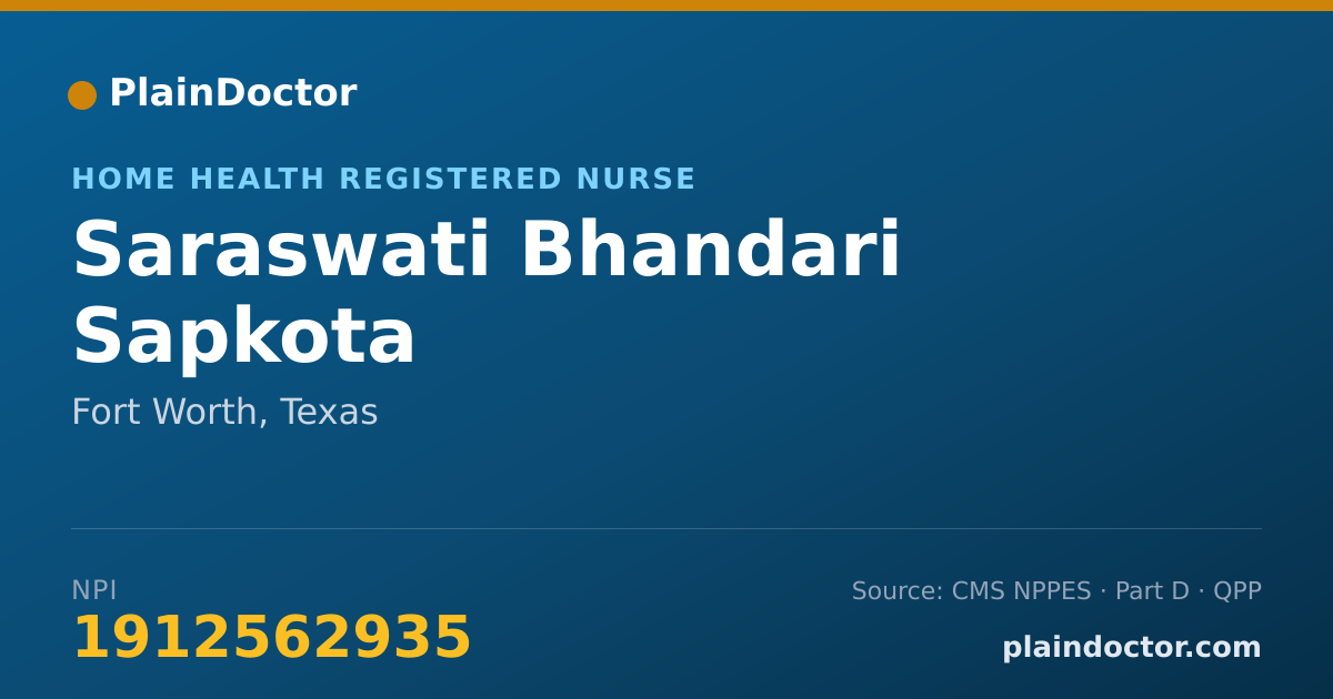Shareable card for Saraswati Bhandari Sapkota - Home Health Registered Nurse, Fort Worth, TX