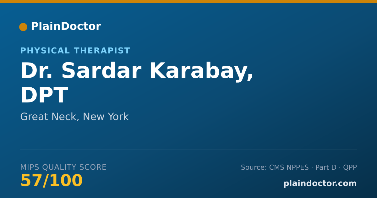 Shareable card for Sardar Karabay, DPT - Physical Therapist, Great Neck, NY