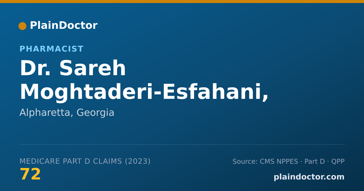 Shareable card for Sareh Moghtaderi-Esfahani, RPH - Pharmacist, Alpharetta, GA