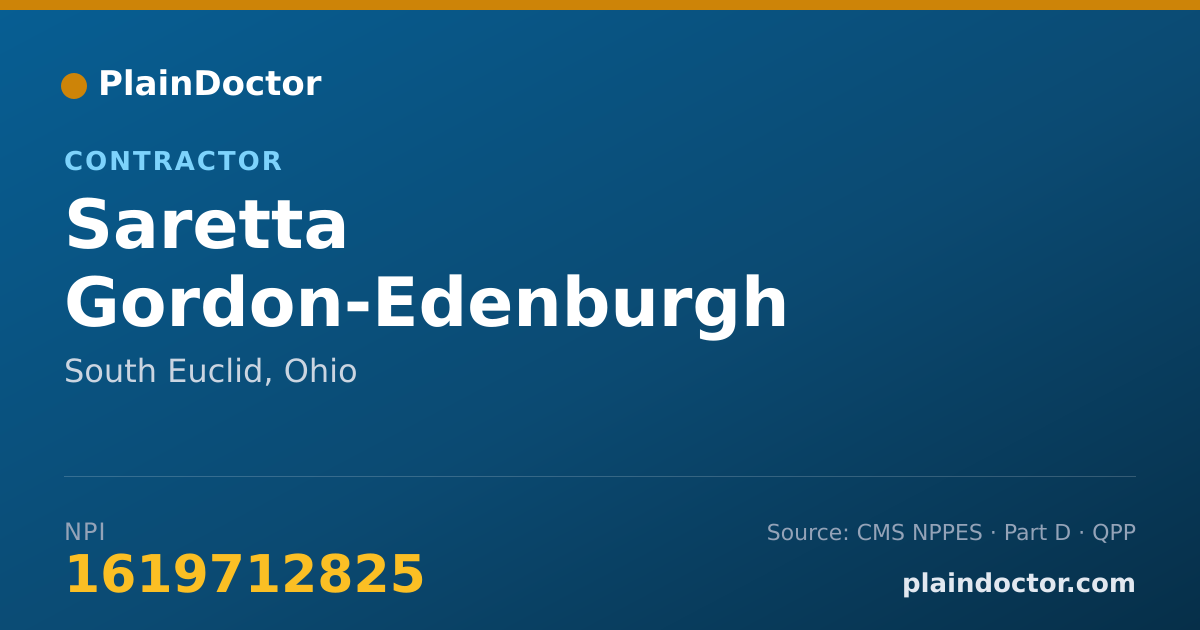Shareable card for Saretta Gordon-Edenburgh - Contractor, South Euclid, OH